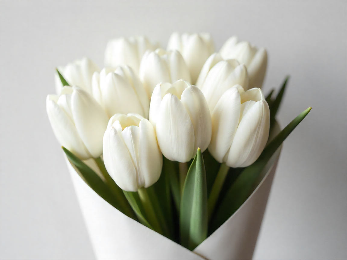 Monochromatic tulip bouquet design